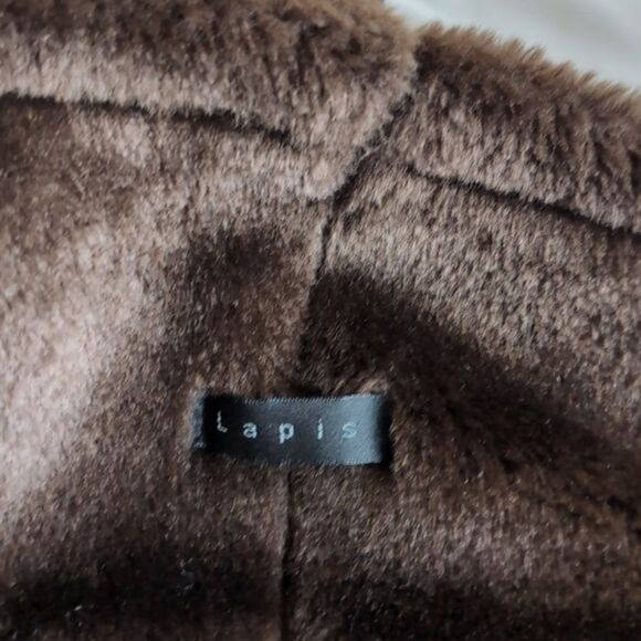 LAPIS Faux Fur and Chamois Cloth Tote - Picture 7 of 11